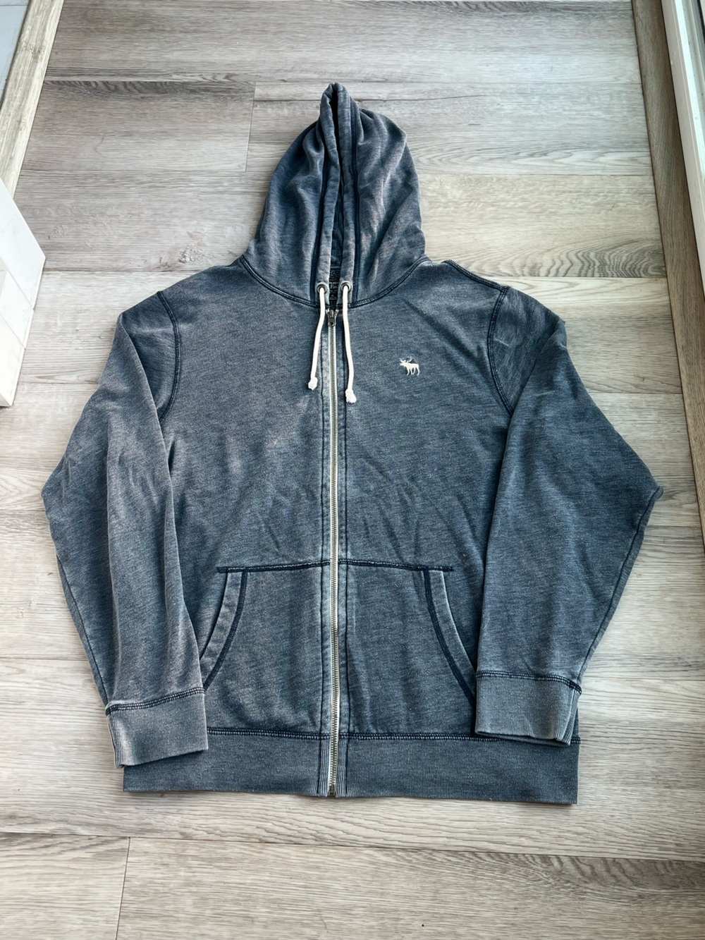 Abercrombie & Fitch Blue Zip Hoodie Sweatshirt Mens xl